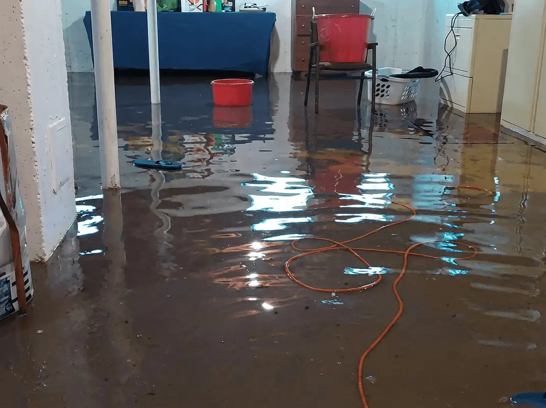 Basement with boiler, cabinets and washing machine completely flooded in San Francisco, CA