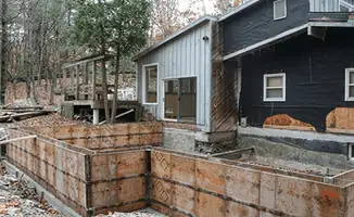 Prepared site with foundation forms for home remodeling and addition project in San Francisco, CA